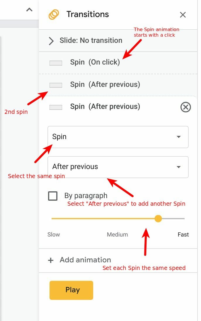 Spinner in Google Slides 