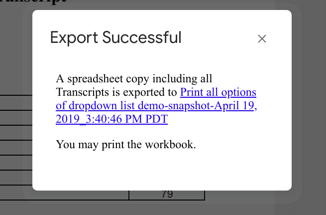 Exported successfully a copy of expanded sheet