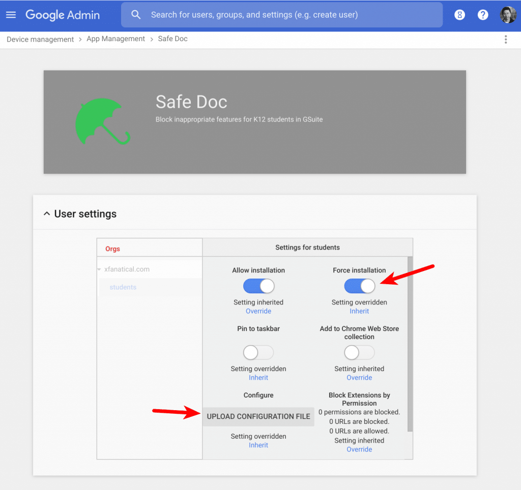 Enable Force Installation and upload configuration file (the license key file)