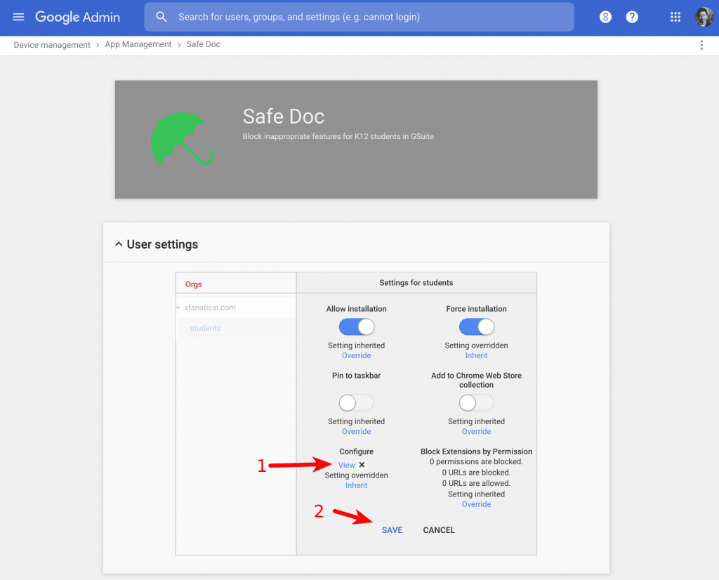 Review the uploaded configuration file and save in App Management