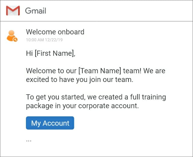 custom welcome email for new users