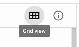 Grid view button in Google Drive