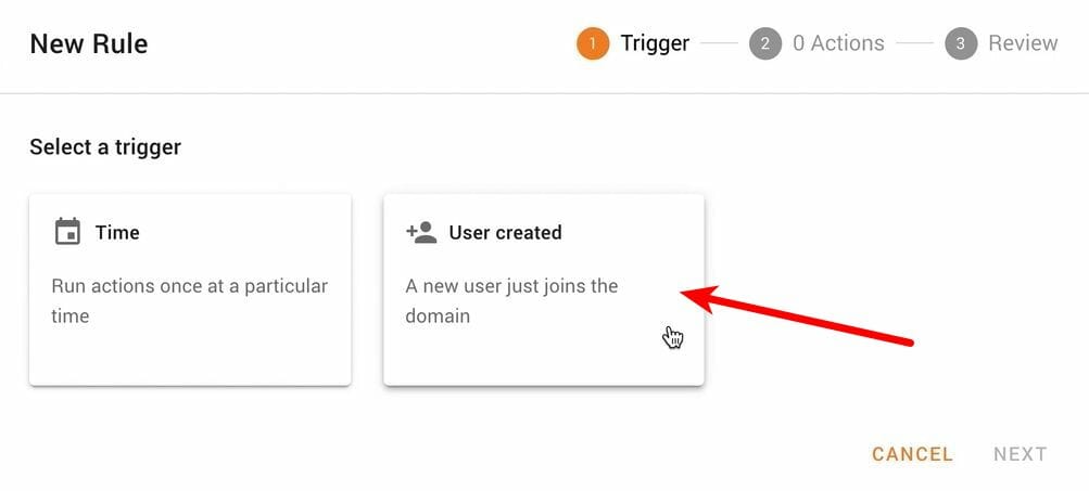 Select the User created trigger in Foresight