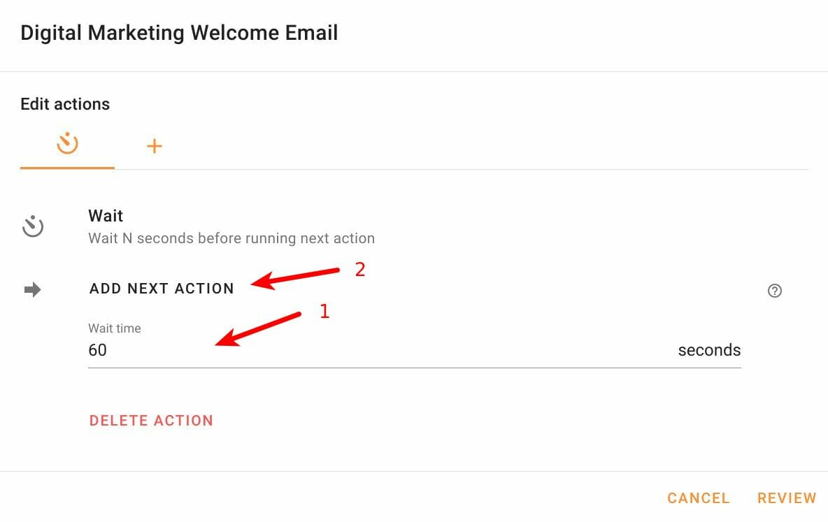 Configure the Wait action in Foresight