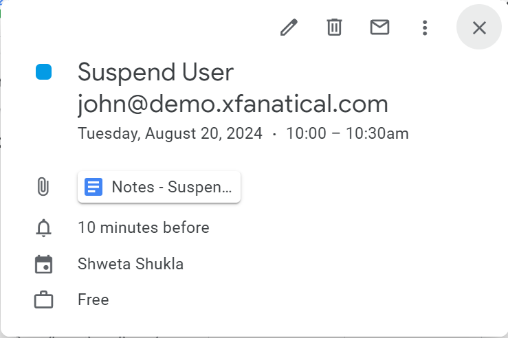 Suspending Users with Foresight and Google Calendar Integration