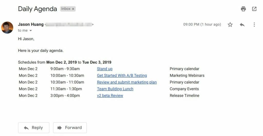 Google Calendar Daily Weekly Agenda to Your Inbox