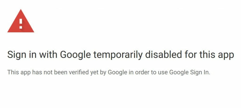 Google rejects granting Foresight access to your restricted Google services