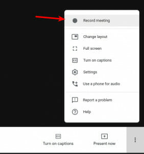 Featured image recording meeting in Google Meet