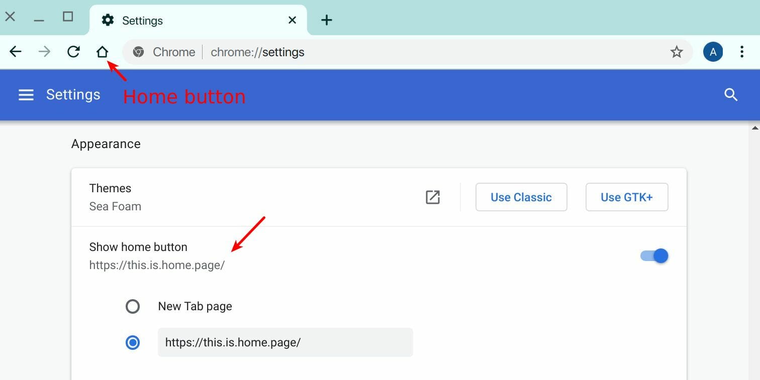 how to set google chrome as default homepage