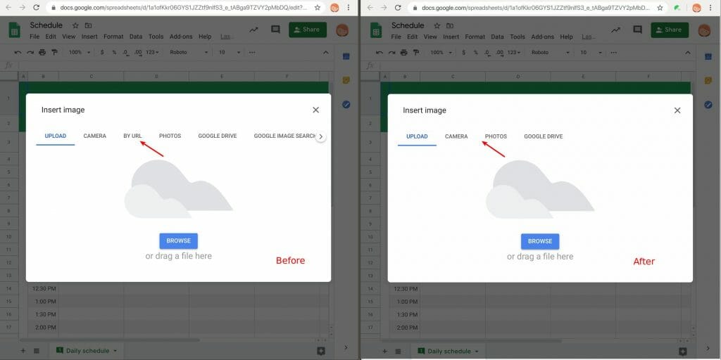Inserting in cell image by URL disabled by Safe Doc in Google Sheets