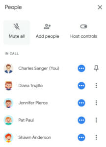 how to mute chat in google meet