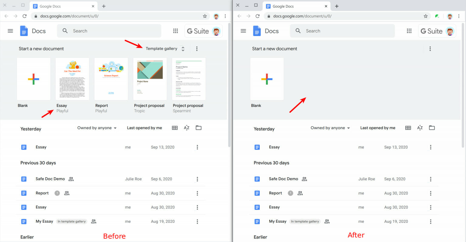 How To Remove Google Docs Templates xFanatical