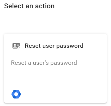 Select Reset user password action with Foresight