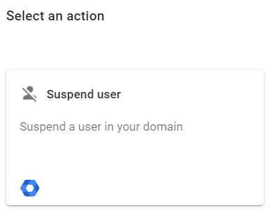 Select an action Suspend user action in Foresight