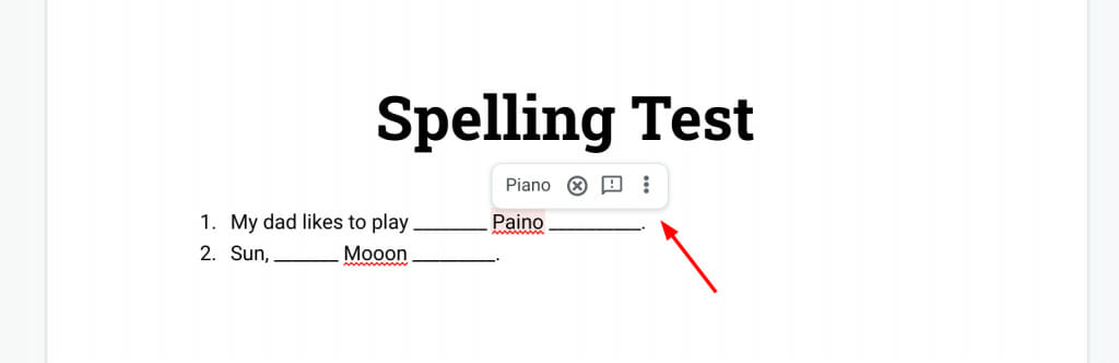 Google Docs's spelling correction ruins online testing
