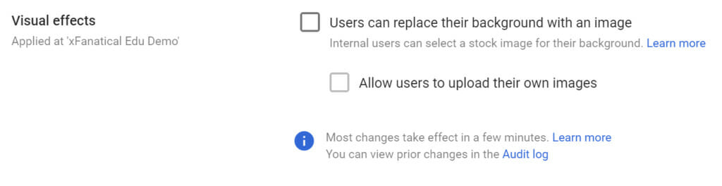 Disable Changing Background in Google Meet
