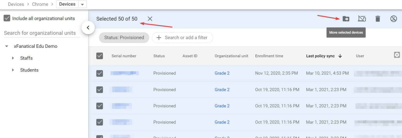 Migrate All Chromebooks from One OU to Another - xFanatical