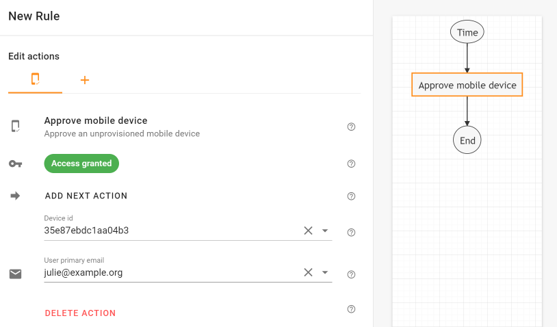 Schedule approving a mobile device in Foresight