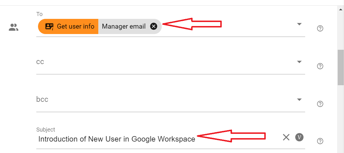 Fill the managers email in To field and add a subject line