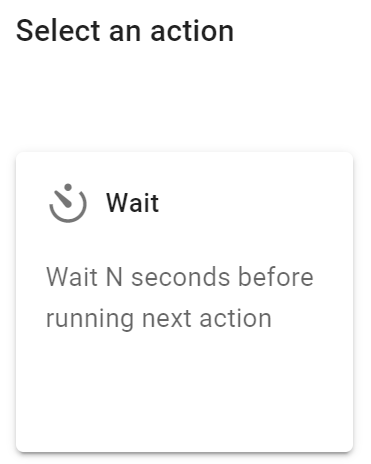 Select Wait action