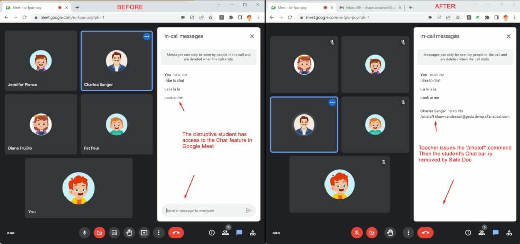 Disable Chat in Google Meet