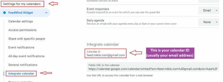 Google Calendar ID