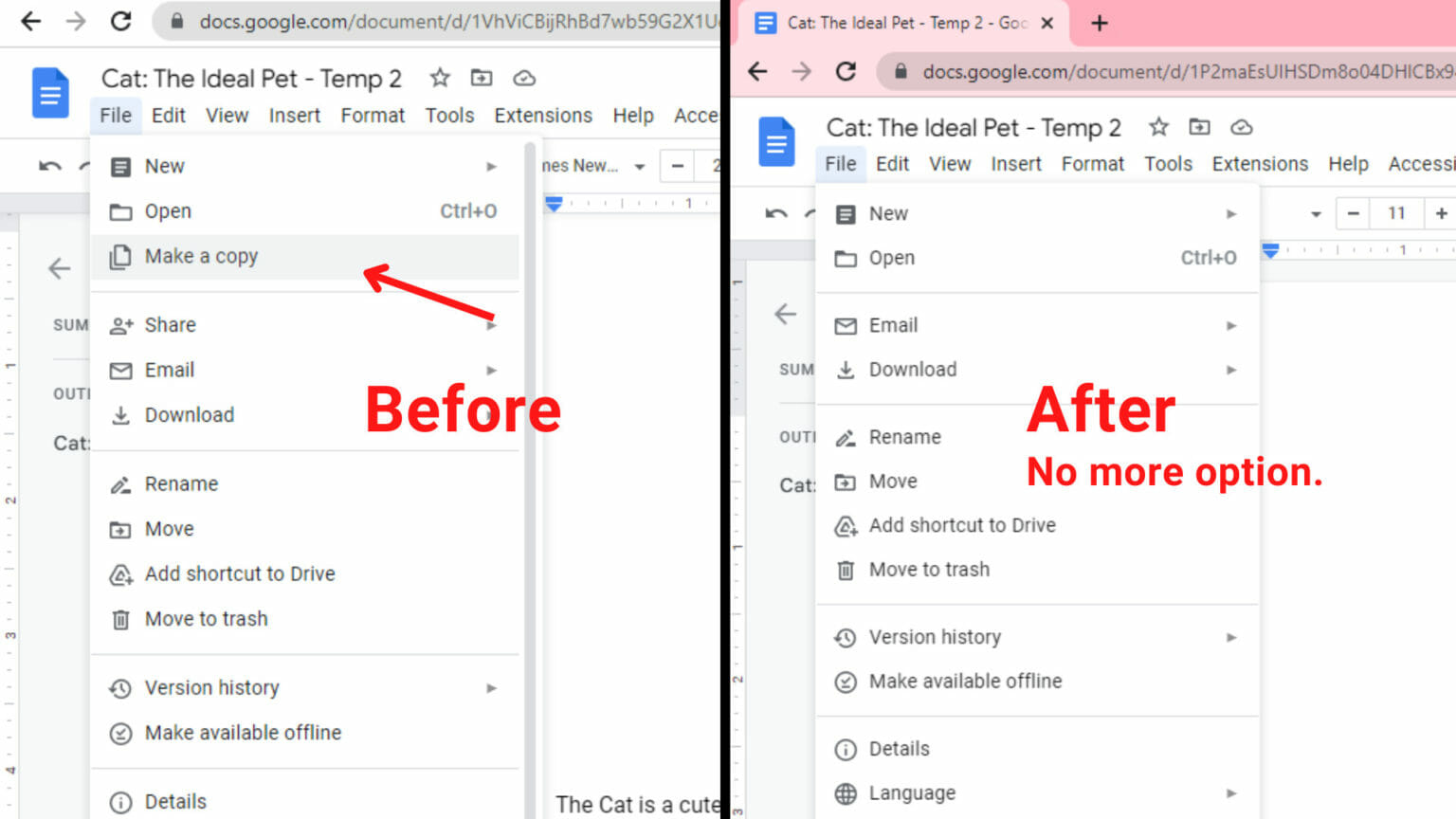 Blocking Make a Copy Option in Google Docs and Other Apps
