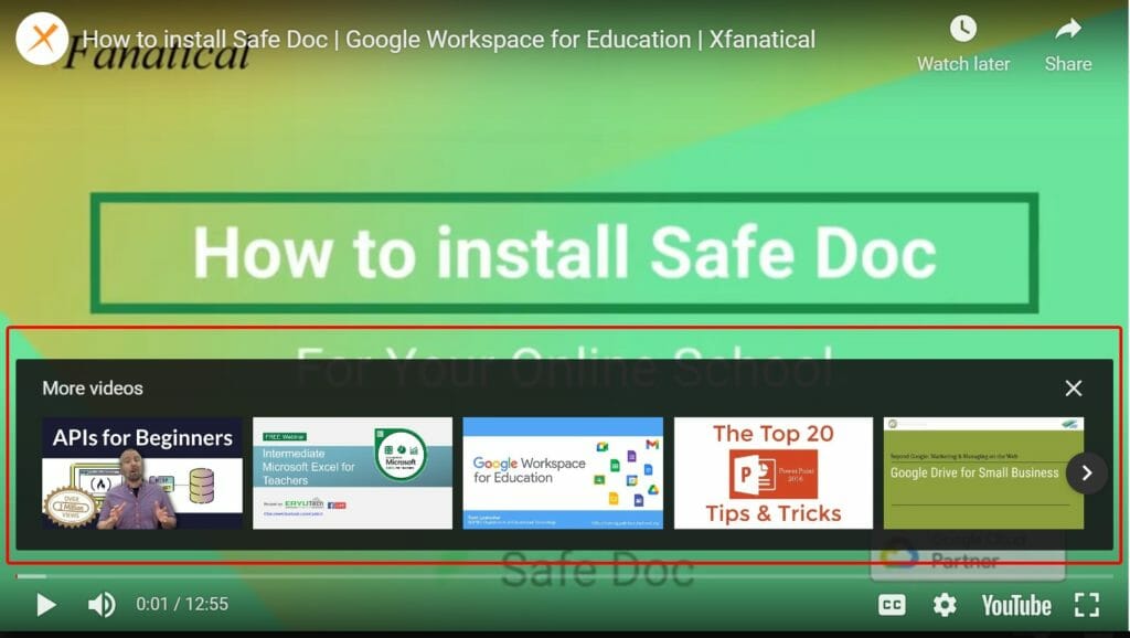 remove youtube video controls from embedded video | Safe Doc