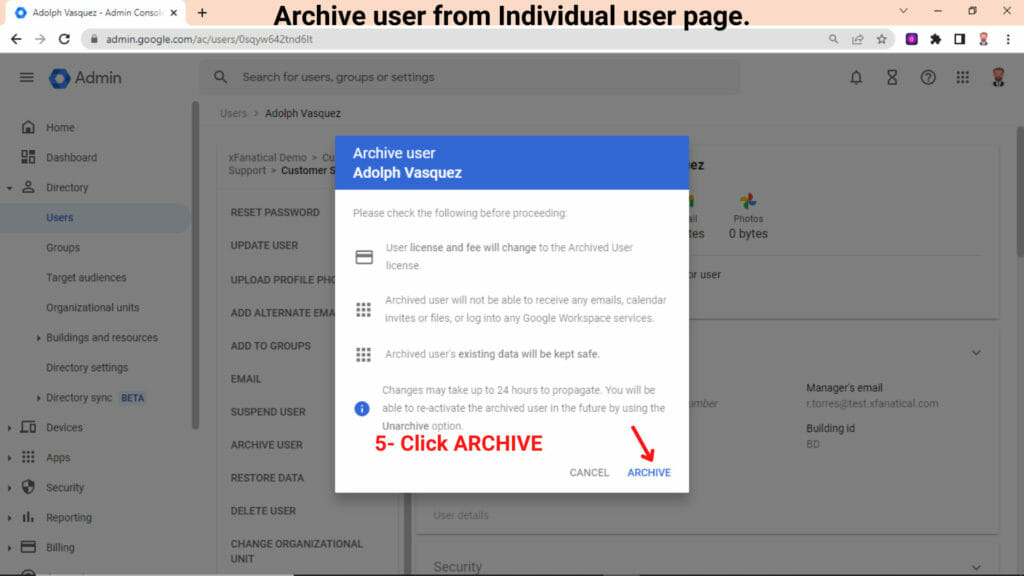 Archive-user-form-individual-user-page