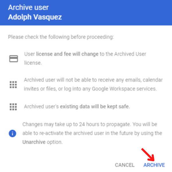 Google Workspace Archive User - XFanatical