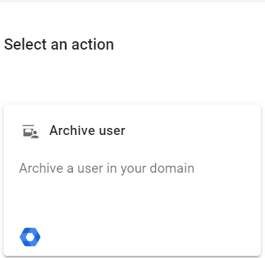 Select Archive user action