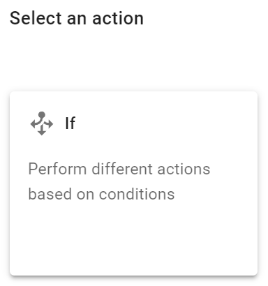Select an IF action