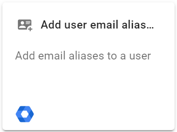 On the Select an action screen, click the Add user email alias action