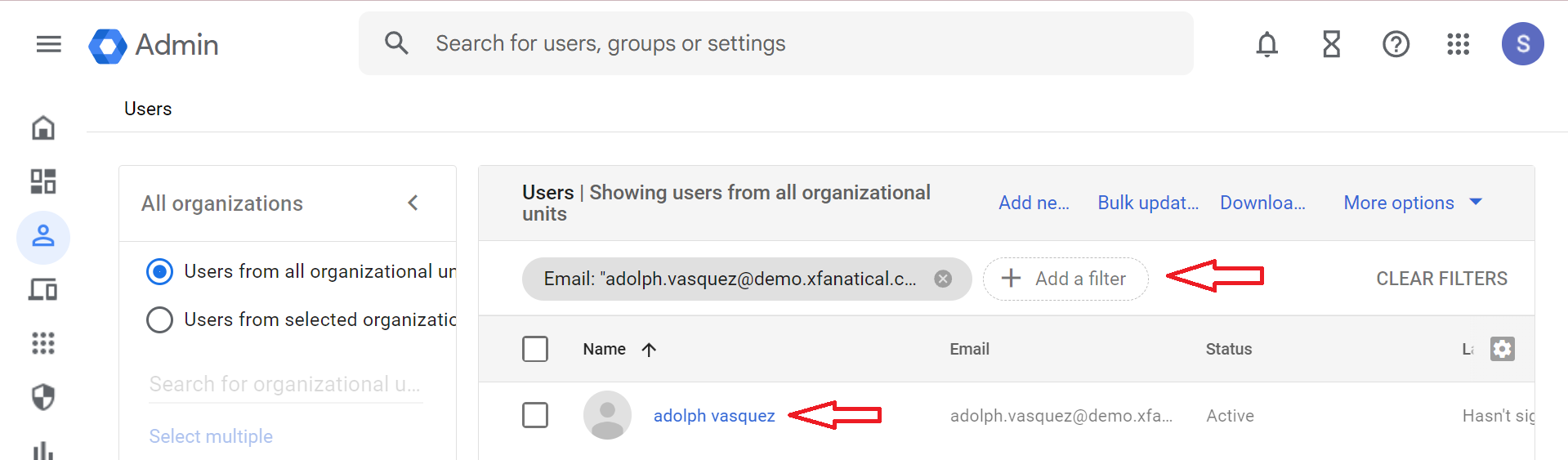 Verify it from the Google admin console