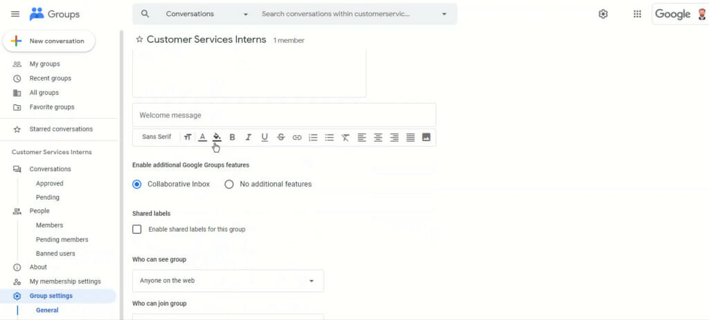 Set Default Group Settings For New Google Groups
