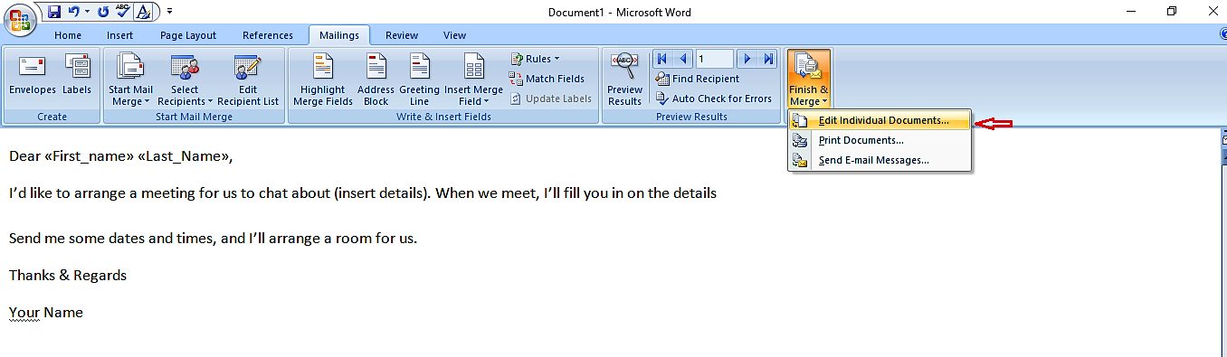 Mail Merge From Excel To Word
