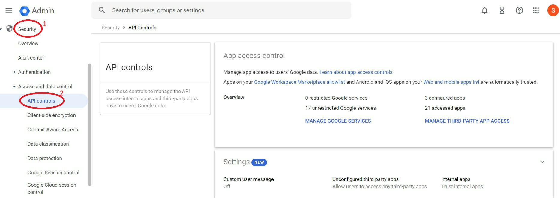 Google Workspace Admin Console