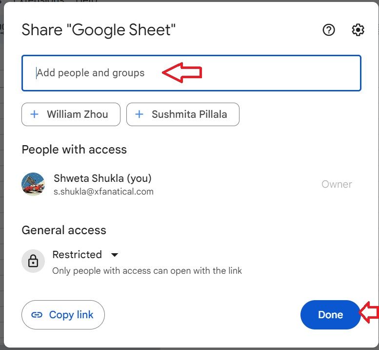 Google sheets