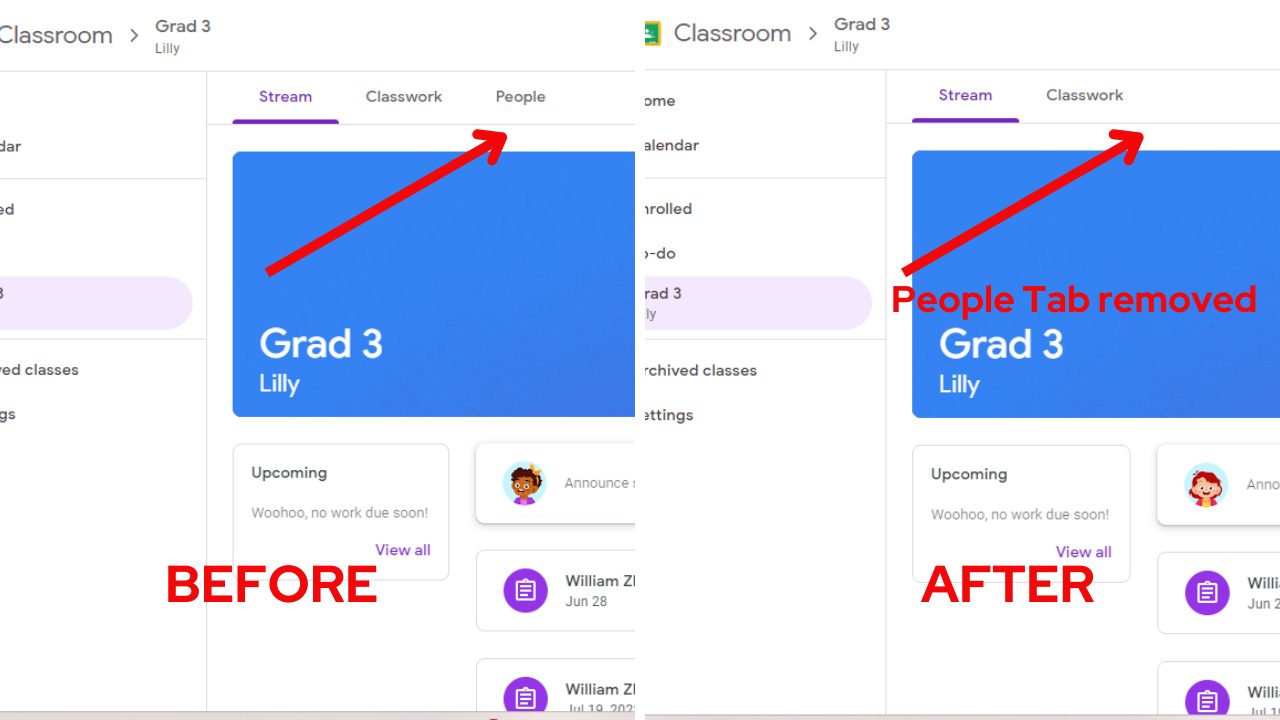 how do you hide assignments in google classroom