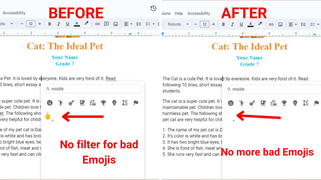 Remove Inappropriate Emojis in Gmail, Chat, and Docs