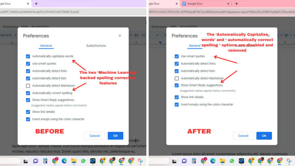 Disable Spell Check in Google Docs
