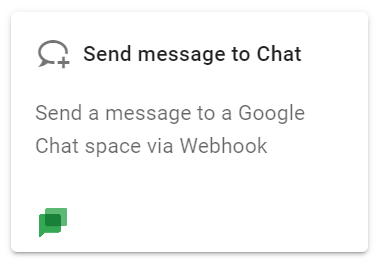 In the Select an action screen, select the Send message to chat action. 
