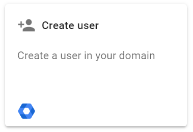 select the Create user action