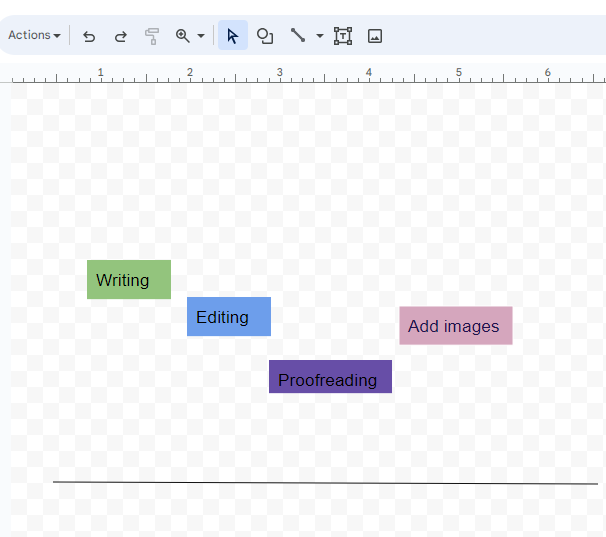 Change text box color, font, text color (as per your need) for timeline in Google Docs