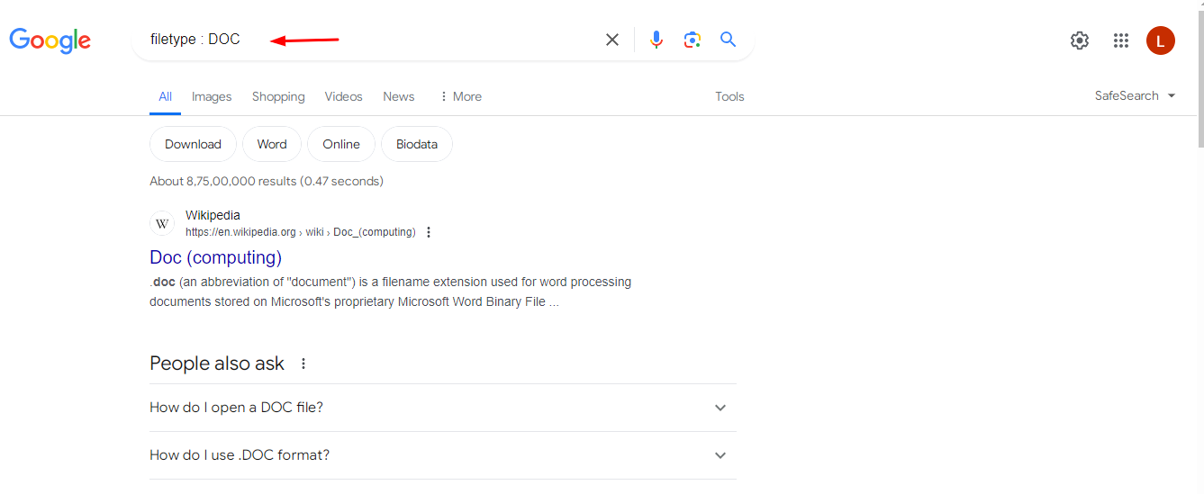 Find results on specific file type using Google search tricks
