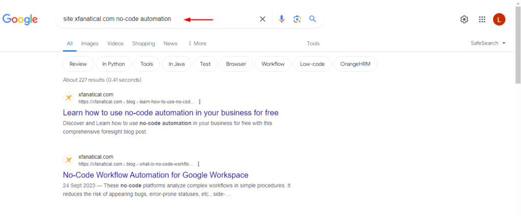 Get your search results from a specific site using Google
