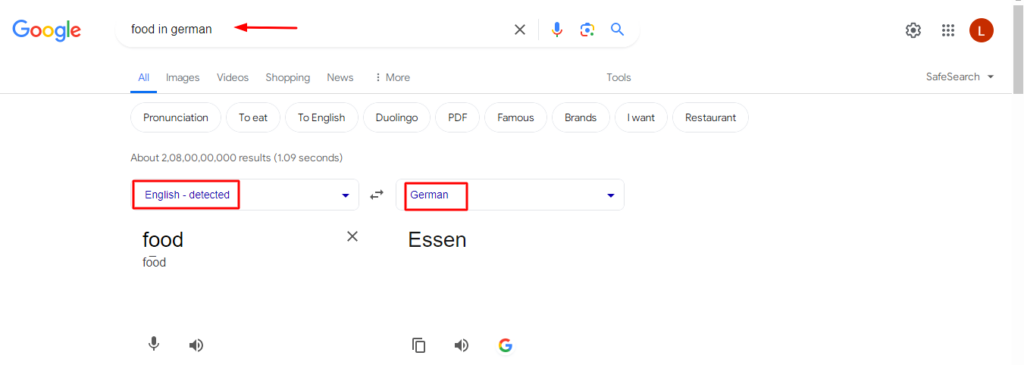 Google search tricks for translation 
